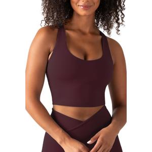 YITTY Active Sports Bra Tank, Tank Top for Women with Built-in Bra, Racerback, Removable Cups, Low-Impact Yoga and Gym (Red, XL)