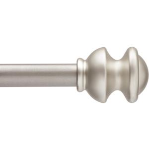 Kenney Kendall Knob Window Curtain Rod, Adjustable 30 to 86 Inch Extendable Rod Set, Brushed Nickel