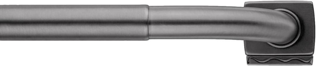 Nickel Wrap Around Curtain Rod 30 to 90 Inch,Heavy Duty Adjustable Metal Drapery Rod with French Return, 7/10" Curved Blackout Rod for Home & Office