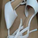 IDIFU IN3 Closed Toe Heels Women's Pumps Strappy High Pointed Toe Kitten Medium Heels Wedding Prom Work Office Dress Shoes for Women Dressy Comfortable Ankle Strap Pumps Shoes Size 7