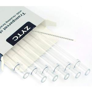 ZYTC Straws for YETI Cup 30-42oz, Reusable Clear Transparent Drinking Straws Replacement for YETI Straw Lids, Set of 6 with 2 Cleaning Brushes
