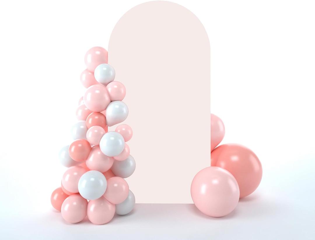 bricia Wedding Arch Backdrop Stand Cover, 5FT Double Sided Stretchy Arch Cover Fitted Wedding Birthday Party Banquet Decoration (Blush Pink)