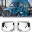 High Soar Chrome Hood Mirror Covers Pair for Freightliner Cascadia 2008-2017, Driver and Right Side Hood Mirror Covers for Freightliner Cascadia (Passenger and Driver Side)