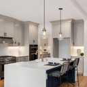 Modern Pendant Light, Gold Glass Pendant Lighting for Kitchen Island, Brass Hanging Light Fixtures for Foyer, Bedroom, Hallway and Dining Room