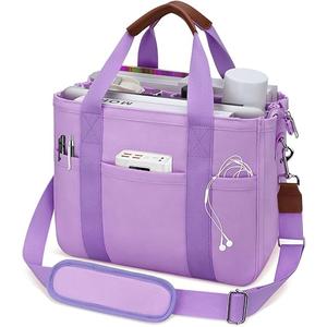 KKXIU Canvas Tote Bag for Women with Zipper and Compartments Crossbody Large Bible Messenger Purse Bag With Pockets | Canvas, with Zipper, and Compartments, Large, Bible, With Pockets, Purple