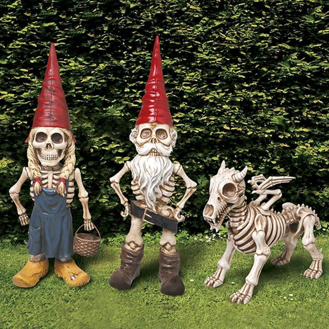 brableewear Skeleton Garden Gnomes Statue Zombie Gnome Sculptures Resin Dwarf Figurines Horror Halloween Ornaments (3 Pcs) brableewear Skeleton Garden Gnomes Statue Zombie Gnome Sculptures Resin Dwarf Figurines Horror Halloween Ornaments (3 Pcs)