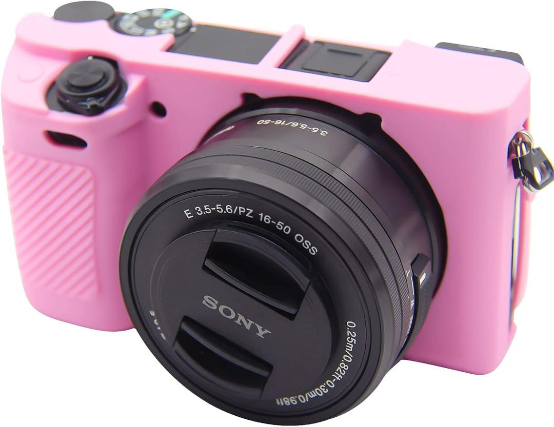 Easy Hood Case for Sony Alpha A6100 A6300 A6400 ILCE-6100 ILCE-6300 ILCE-6400 Digital Camera, Anti-Scratch Soft Silicone Housing Protective Cover Protector Skin (Pink)