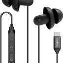 Hearprotek Sleep Headphones, 1 Pair USB C Wired Earbuds with Soft Silicone Noise Reduction Type C Earbuds with Microphone, Ideal for Sleeping, snoring, Relaxation (Black)