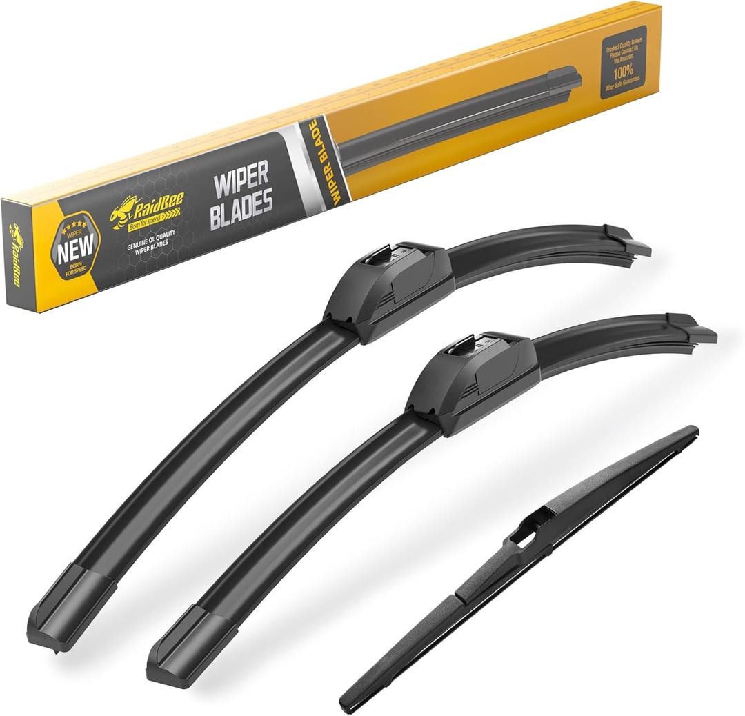 Raidbee® 24"+20" Windshield Wiper Blades with 11" Rear Automotive Replacement Set for Kia Sorento 2011 2012 2013 2014 2015/ Soul 2010-2014 2015 2016 2017 2018 2019 – Genuine OEM Quality (Set of 3)