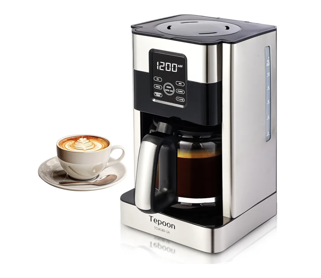 Coffee Maker, 12-Cup Glass Carafe, Programmable, Touch Screen, Keep Hot Plate,Reusable Filter, Stainless Steel