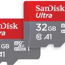 SANDISK 32GB (Pack of 2) Ultra microSDHC UHS-I Memory Card (2x32GB) with Adapter - SDSQUA4-032G-GN6MT