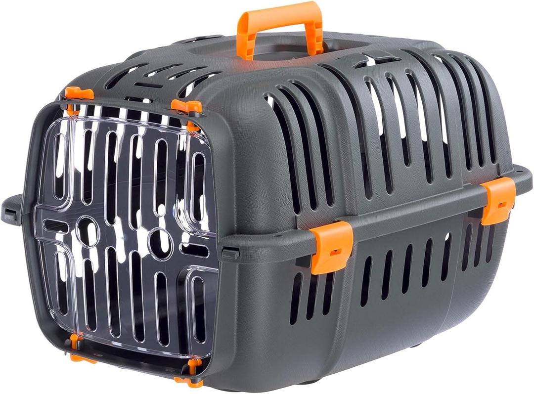 Ferplast Jet Pet Carrier: Value Dog Carrier Suitable for Toy Dog Breeds & Small Cats, Assembled Dimensions are 18.51L x 12.6W x 11.42H inches, Orange (18.5"L x 12.6"W x 11.4"H)