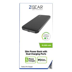 Zgear 10000 mAh Dual Port Power Bank with USB-C Port