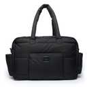 7AM Voyage Baby Diaper Bag SoHo Satchel Large Waterproof Diaper Bag Tote with Stroller Straps, Multifunctional Gym Bag & Travel Tote Bags with Padded Straps Includes Changing Pads | (Black)