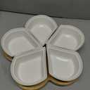 yarlung Lazy Susan Divided Serving Dishes Appetizer Tray, 5 Removable Ceramic Snack Bowls with Lids and Bamboo Platter, Relish Tray Nuts Dishes for Chips, Fruits, Candy