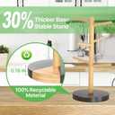 2 x Wisuce Bamboo Mug Holder - Black Coffee Mug Tree Stand for Countertop - Organizer (Black Natural (6 Hooks))