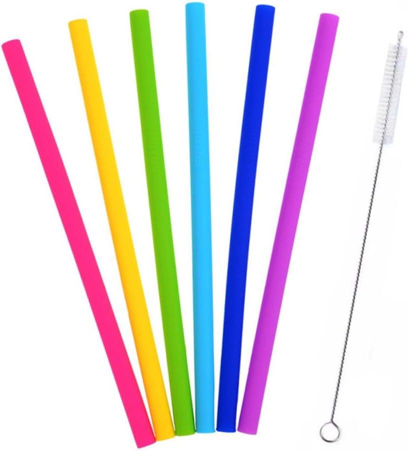 Gatuida 6 Pack Reusable Straws Food Grade Silicone Perfect for Travel -free Straight Comfortable