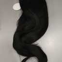 SUKRI Black Layered Wig with Bangs for Women 26 Inch Long Wavy Synthetic Wigs Heat Resistant Hair for Daily Party Cosplay Use(Black)