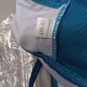 Kids4ever Girls Swimsuit Two Piece Light Blue Color Block Bathing Suits for Teen Swim High Waisted Adjustable Straps Bikini Sets with Chest Pad Size 15-16 Years Old 