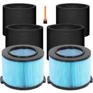 VF3500 Filter Replacement for Ridgid 3-4.5 Gallon Wet/Dry Shop Vacuums, Fine Dust Filter 26643 Compatible with WD30500 WD4050 WD40700 WD4080 4000RV WD4522 WD4550 4500RV, Replaces VF3400, 2 Pack