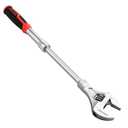 MAXPOWER Extendable Adjustable Wrench, Retractable Extension Shank 13.8" to 19.7", Soft Grip Handle