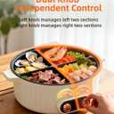Electric Hot Pot Cooker with Divider, 4 Compartment Hotpot Pot, 2000W Shabu Shabu Pot Electric with Non-Stick, 5Qt Hot Pots for Indoor Cooking, Family Party