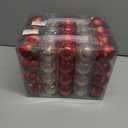 2 x 40PCS 2.36" Christmas Balls Ornaments, Plastic Christmas Tree Ornaments, Holiday Baubles, Hanging Decorations for Xmas Trees Holiday Party, Gold Red Baubles