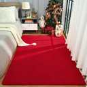 Amearea Modern Area Rugs for Bedroom Living Room, 4x6 Feet Red Thickened Memory Foam Rug, Fluffy Indoor Washable Rugs Non Slip Minimalist Carpet for Kids Boys Girls Dorm Nursery Room Decor