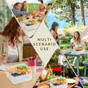 Divided Chilled Serving Tray for Parties, Ice Chilled Party Platter, Ice Serving Bowl with Lid and Handle, Charcuterie Serving Board, Cold Dish Dip for Fruit, Seafood, and Vegetable, Shrimp Cocktail Appetizer. (White)