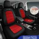 Skechers Memory Foam Seat Covers,Thick Cool Touch Fabric Seat Covers,Front Seat Covers Airbag Compatible,Automotive Comfort Protection for Most Cars,Vans,Trucks,SUV,Red
