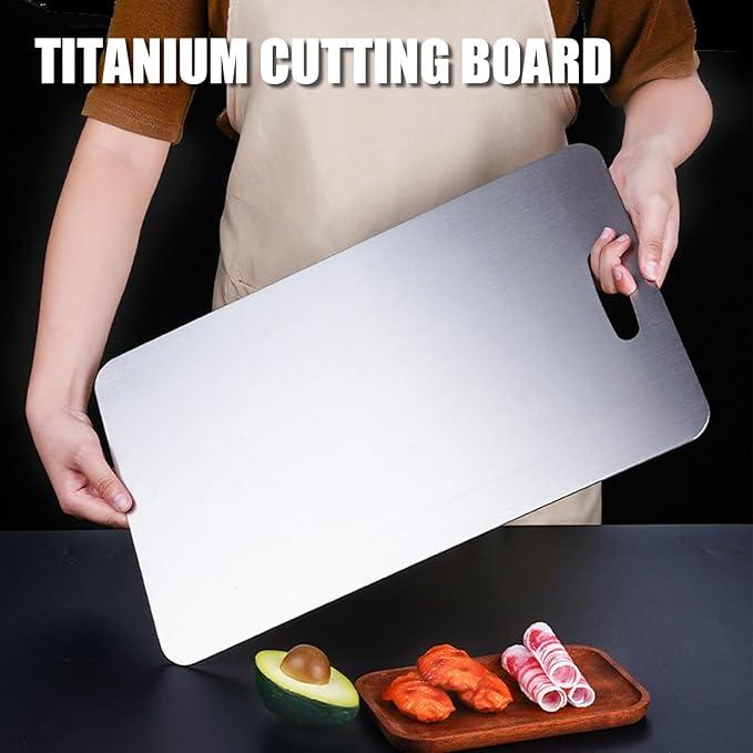 Titanium Cutting Board - 2025 New Upgrade 100% Pure Titanium Cutting Boards for Kitchen Double Sided Titanware Cutting Board,Hygiene Durable Dishwasher Safe Chopping Board