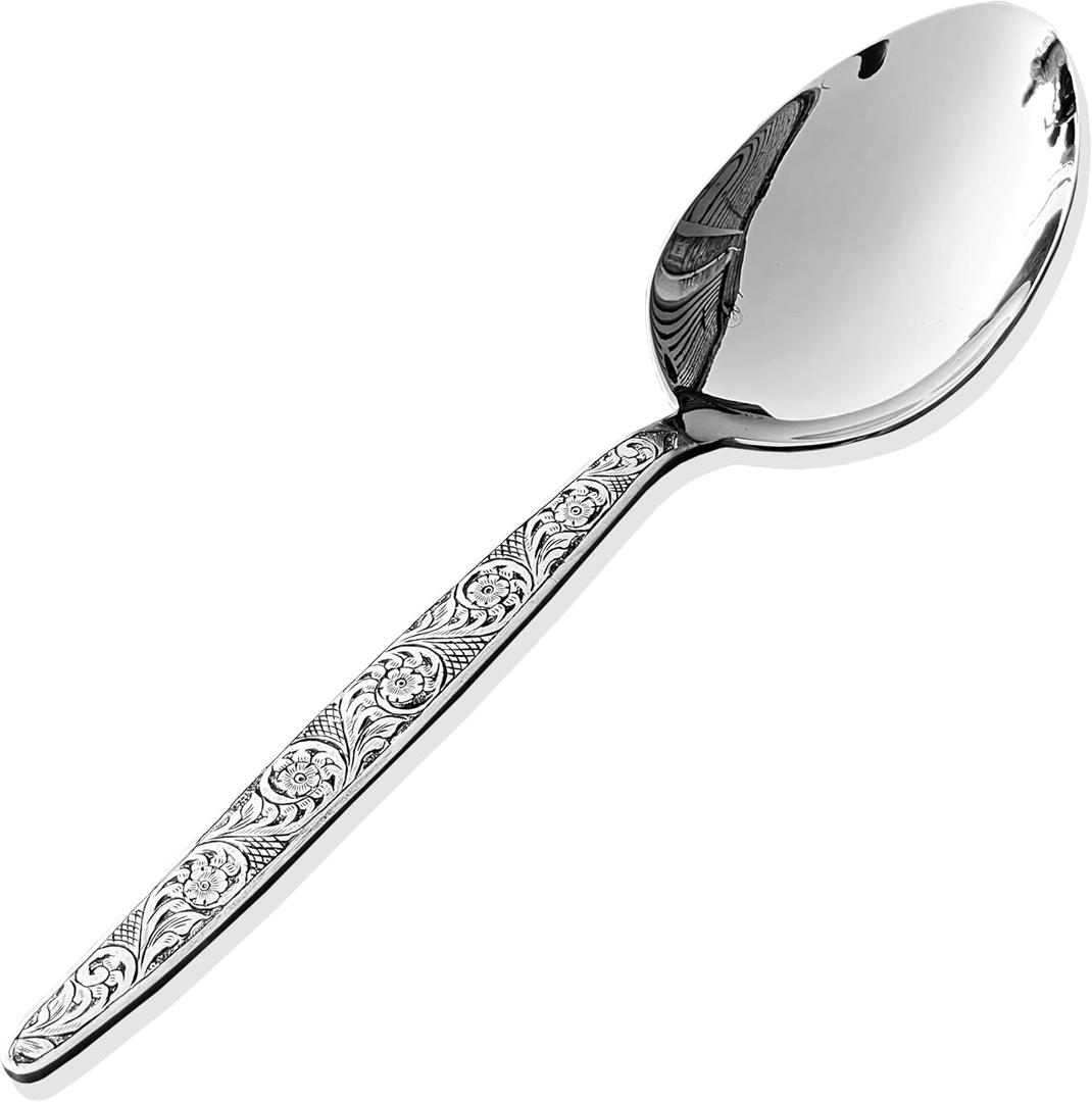Kunz Chisel Engraving Spoon | 18/10 Stainless Steel Plating Serving Dinner Chef Spoon