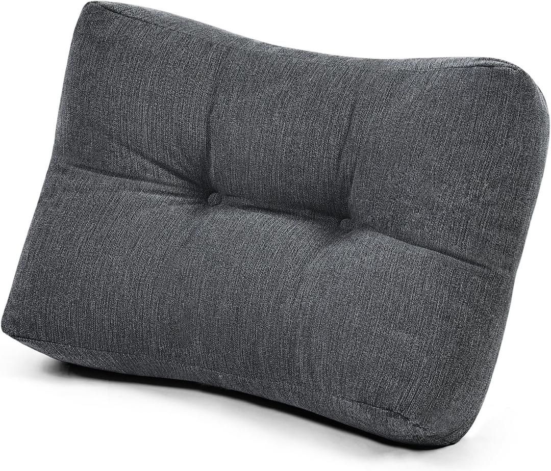 Shinnwa Lumbar Support Pillow for Office Chair, Memory Foam Back Support Pillow for Back Pain Relief, Car, Chair and Couch, 17.5 x 11.5 x 5.5in, Charcoal (Black)
