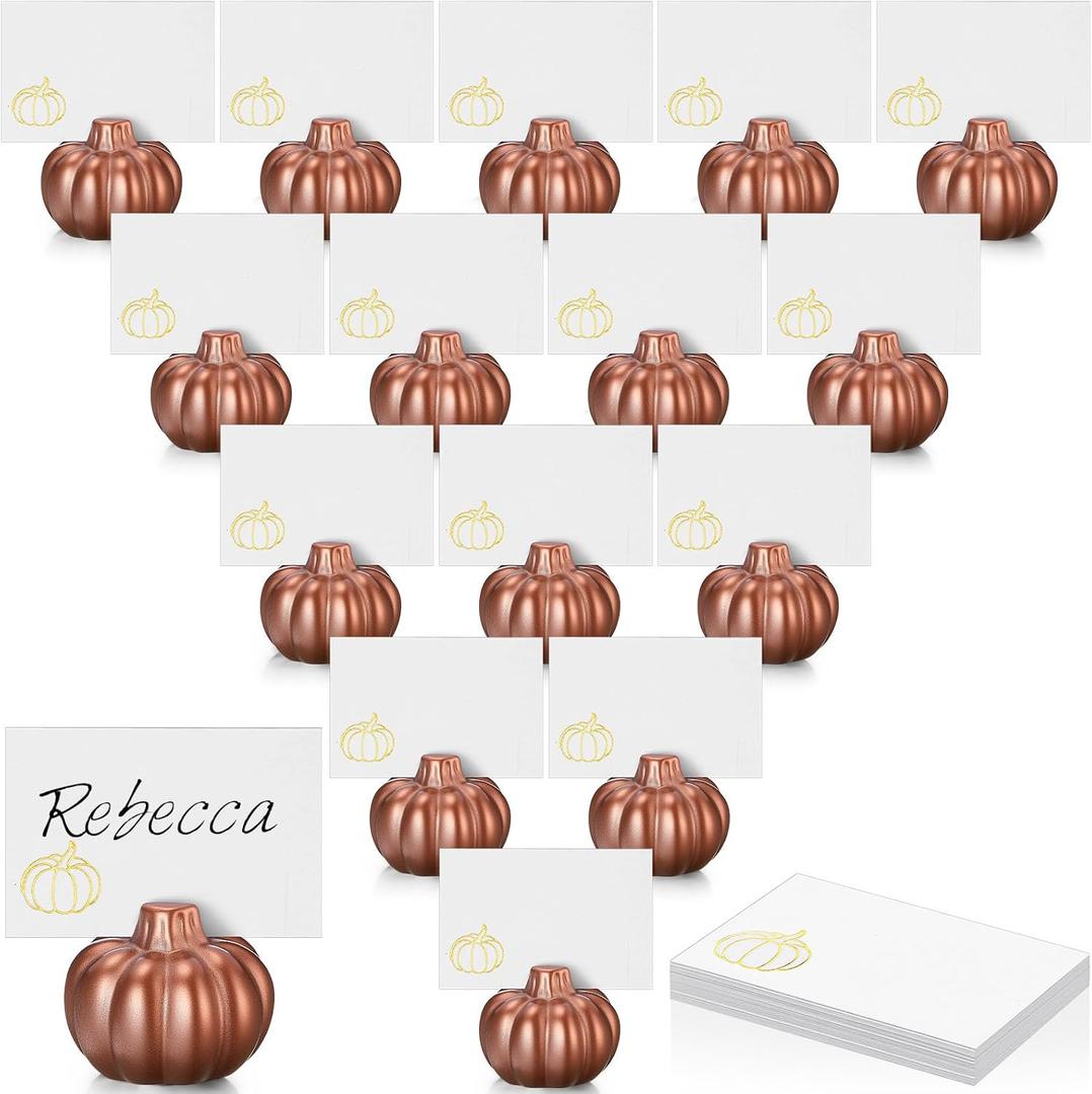Yaomiao 16 Pcs Thanksgiving Table Decor Pumpkin Place Card Holders Mini Name Number Holders for Thanksgiving Table Setting Fall Autumn Party Photo Picture Wedding Deco(Bronze Color) Yaomiao 16 Pcs Thanksgiving Table Decor Pumpkin Place Card Holders Mini Name Number Holders for Thanksgiving Table Setting Fall Autumn Party Photo Picture Wedding Deco(Bronze Color)