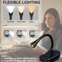 Clip on Book Light, 3 Light Colors and stepless Brightness Adjustment, 360 Flexible, Small Lightweight Clip On Book Reading Light for Studying and Reading