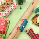 2 x Wrapping Paper Cutter, New Upgrade Blade Gift Wrap Paper Cutter Tool Steel Sliding Replaceable Wrapping Paper Roll Cutter for Christmas Birthday Gift Wrapping Supplies(Blue)