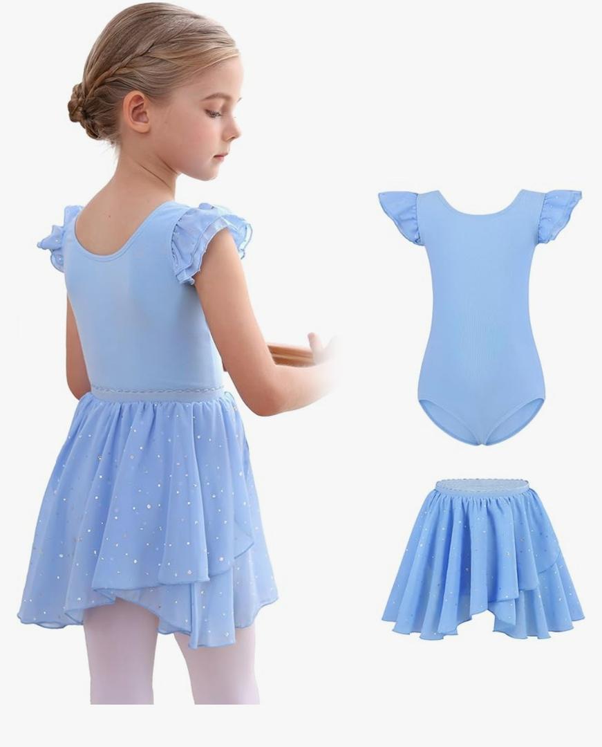 MdnMd Long Skirt Ballet Dance Leotards for Toddler Girls Ballerina Outfit Dress 140