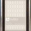 Malden International Designs Classic Mouldings Brentwood Bronze Wave Inner with Outer Picture Frame, 5x7, Silver