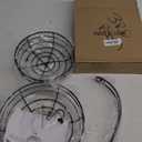 Auledio Iron 2-Tier Countertop Fruit Vegetables Basket Bowl Storage With Banana Hanger, Black, 64 ounces