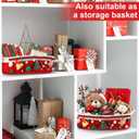 3 Set Christmas Woven Basket with Cute DIY Doll Cotton Rope Christmas Basket for Gift Empty with Handles 15 x 9.9 x 5 Inch Woven Rope Storage Bin Santa Xmas Holiday Decorative(Red White)