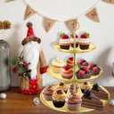 LIAISIMI 3 Tier Gold Metal Cupcake Stand Holder,Stainless Steel Cup Cake Stand Tower with Tiered Serving Tray and Base for Parties,Weddings,Birthdays and Any Festivals and Celebrations(2-Pack)