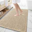 OLANLY Bathroom Rugs 59x35, Extra Soft Absorbent Chenille Bath Rugs, Rubber Backing Quick Dry, Machine Washable Bath Mats for Bathroom Floor, Tub and Shower, Home Decor Accessories, Beige