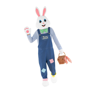 Morph Easter Bunny Costume Adult Rabbit Mascot Dungarees Suit for Easter Costumes Celebrations and Events L
