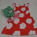 Hawaiian Little Girls Costume Dress with Luau Flower Leis Accessories Flower Hair Clip Toddler Halloween Party Cosplay Outfit (2-3 Years, Red)