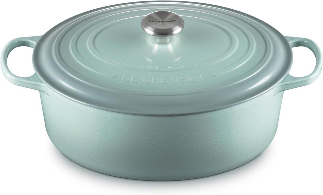 Le Creuset Enameled Cast Iron Signature Oval Dutch Oven, 8 qt., Sea Salt