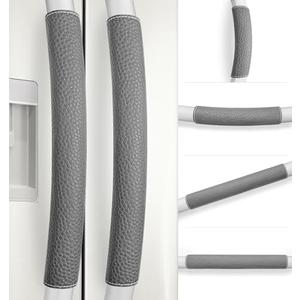 Rikzor Refrigerator Handle Covers, 4 PCS, Adjustable Appliance Handle Covers, Keep Your Kitchen Clean, Microwave Oven Stove Dishwasher Handle Protector, Non Slip Fridge Handle Cover (Dark Gray)