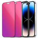 Laooteyy 2 Pcs Dazzling Gradient Colorful Anti-Spy Tempered Glass Screen Protector, Electroplated Anti-Blue Light,HD Anti-scratch Privacy Protection (iPhone 15 Pro)