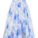 Scarlet Darkness Summer Dresses for Women 2026 Floral Corset Wedding Guest Dress Ruffle Maxi Dress with Pockets (Large, White Blue Floral)