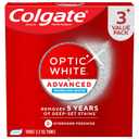Colgate Optic White Advanced Hydrogen Peroxide Toothpaste, Teeth Whitening Toothpaste Pack, Enamel-Safe Formula, Helps Remove Tea, Coffee, and Wine Stains, Sparkling White, 3 Pack, 3.2 oz (9.6 Ounce (Pack of 1))