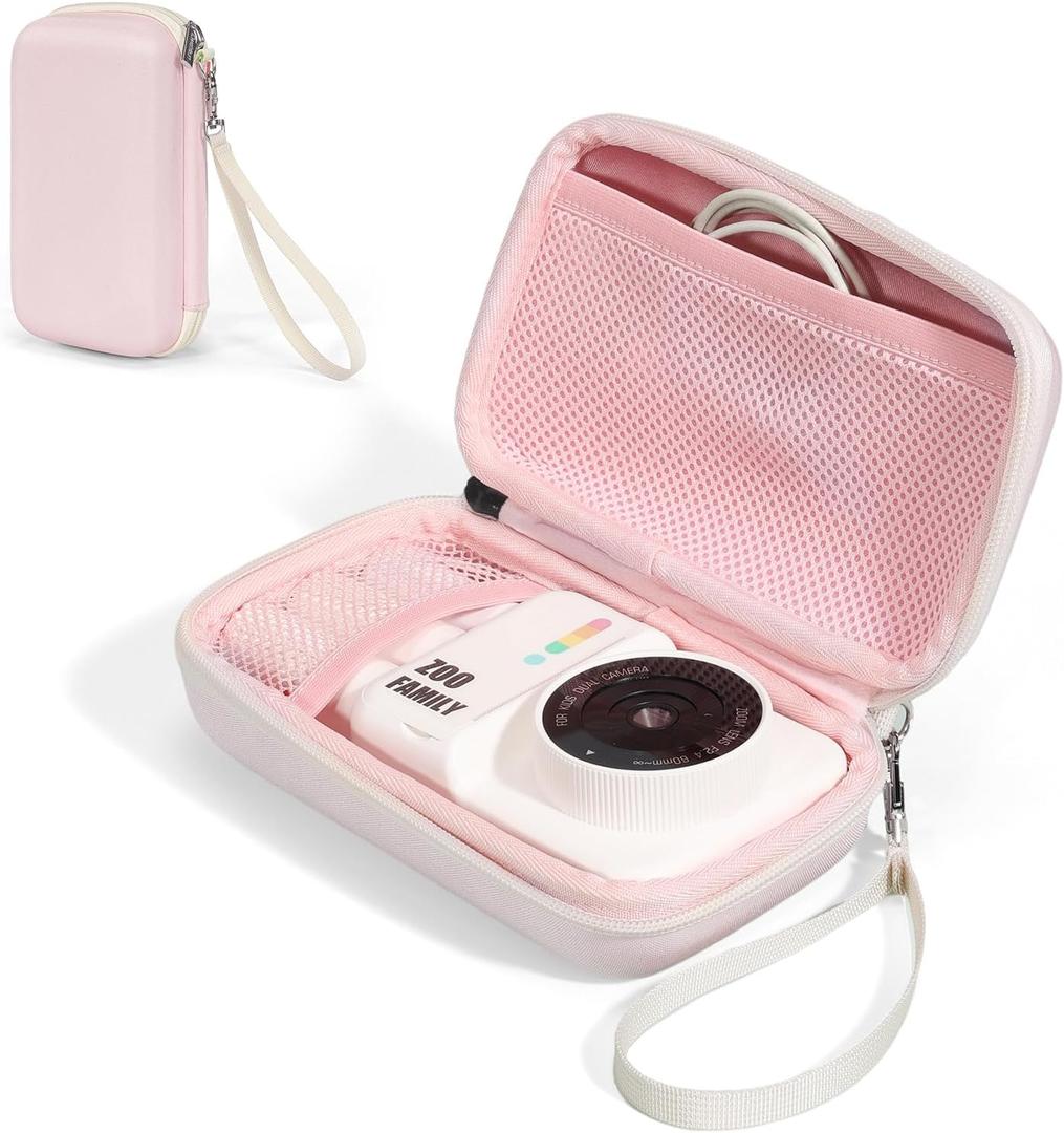 Cwatcun Kids Instant Camera Case for Girls, Print Film Compact Water-Resistant Hard Shell EVA Protective Case Small,Fits ESOXOFFORE/Dylanto/Anchioo/MINIBEAR Cameras & Accessories, Pink